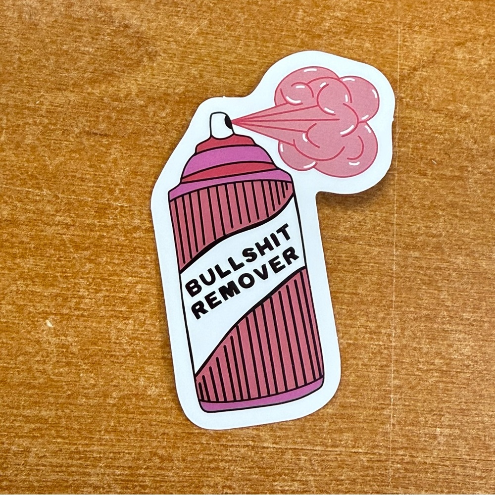 Pink 'Bullshit Remover' Spray Can Sticker